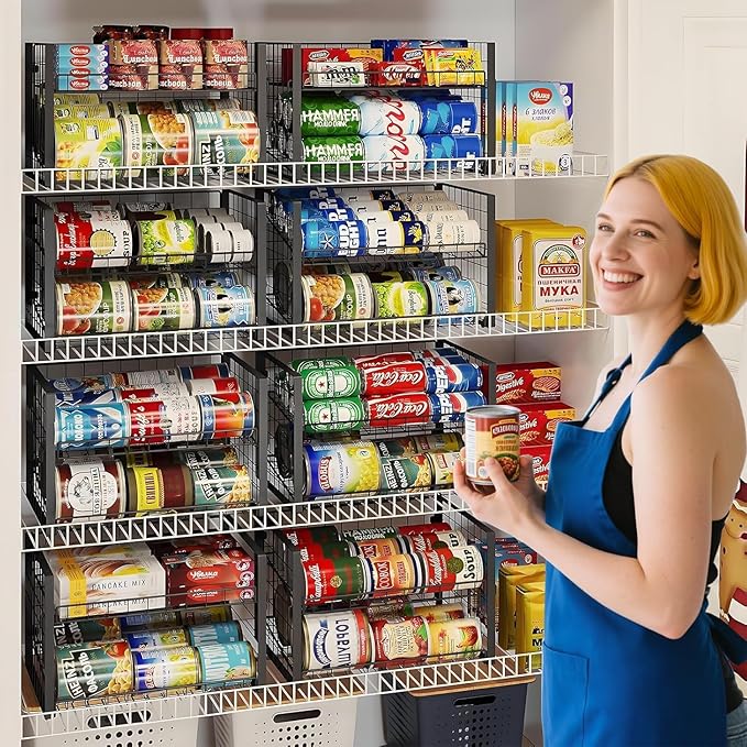 2-Tier Stackable Rack Organizer for Pantry, 4 Pack