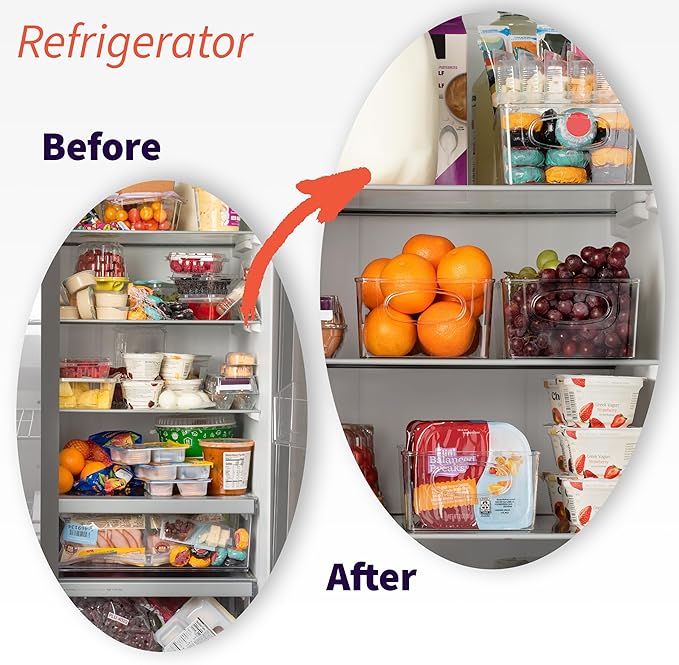 Plastic Pantry Bins with Removable Dividers
