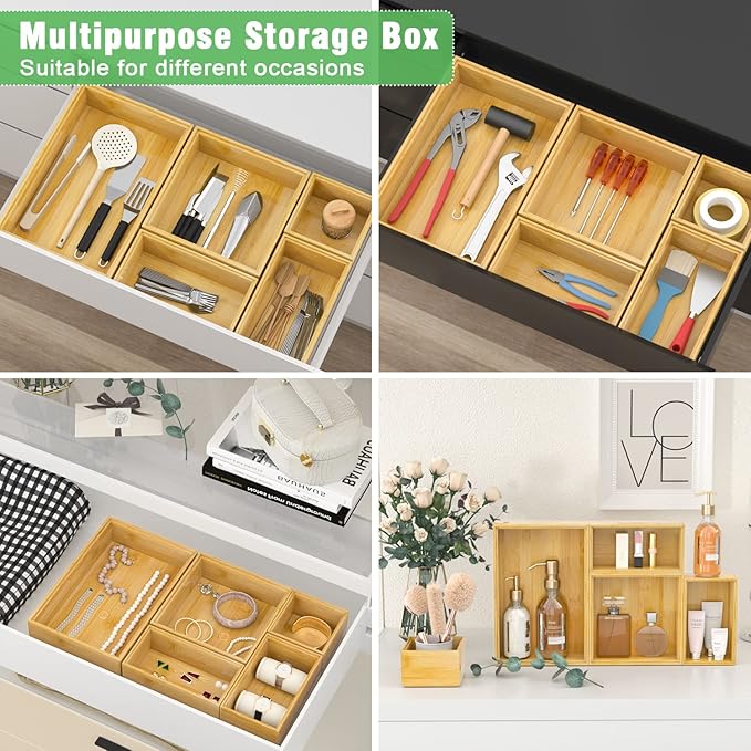 Bamboo Bathroom Drawer Organizer Dividers
