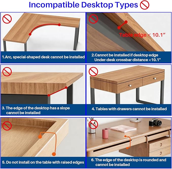 Sliding No Drill Under Desk Laptop Mount, Metal Under Desk Storage Shelf with Cable Management, Slide Out Laptop Storage Tray for MacBook, Mac Mini, Fits Office Workstations(Black with slid rail)