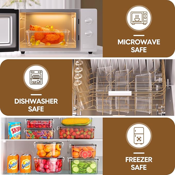 70 PCS Food Storage Containers with Lids Airtight (35 Containers & 35 Lids)