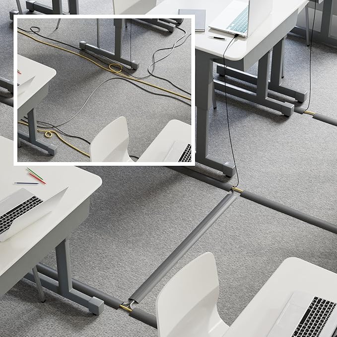 D-Line 6ft Floor Cord Cover, Cable Channel, Protect Cords, Prevent Trips