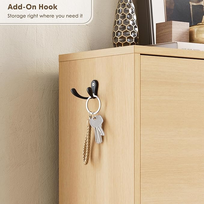 Nicetree Shoe Storage Cabinet, Slim Shoe Cabinet, Hidden Shoe Rack Cabinet, Shoe Storage Cabinet for Entryway, Hallway, Foryer, Natural Oak