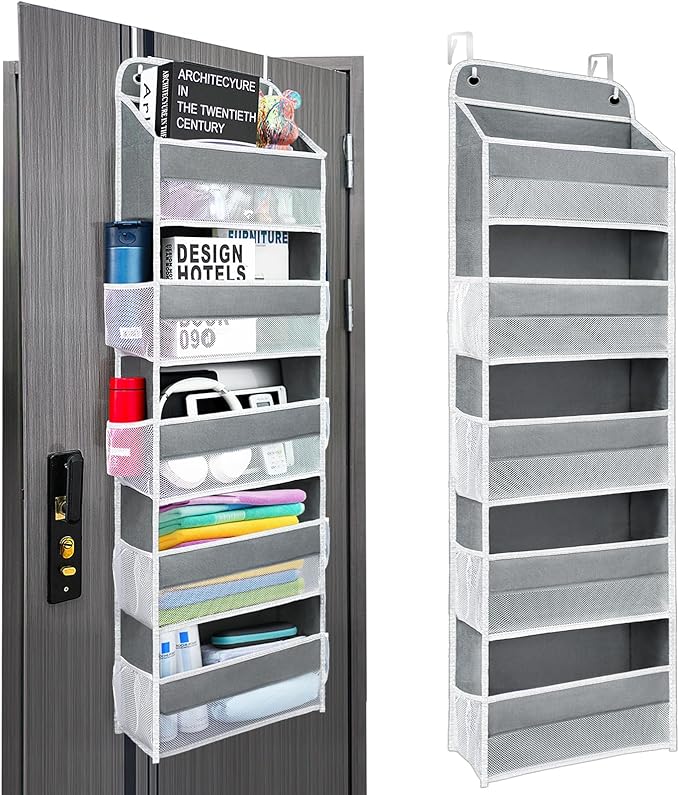 Sturdiness Over The Door Organizer, 5 Shelves & 8 Side Pockets
