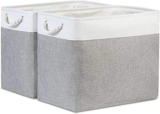 Bidtakay Large Storage Bins for Clothes Fabric Deep Baskets for Organizing Set