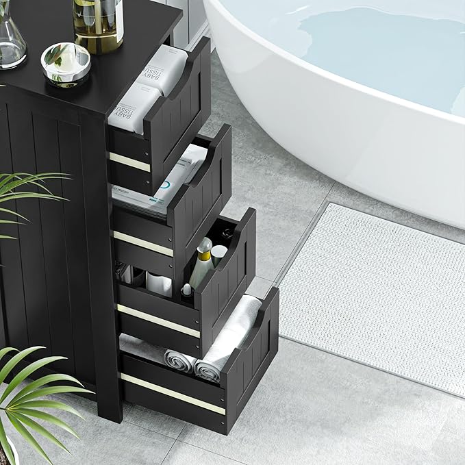 Bathroom Floor Storage Cabinet, Black