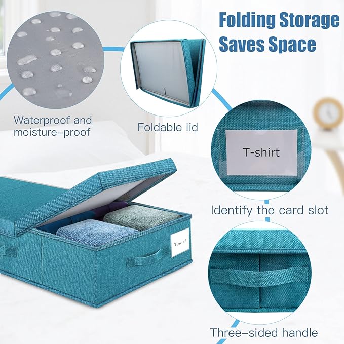 Underbed Storage Containers Bin with Lids (2pcs) Large Under Bed Storage