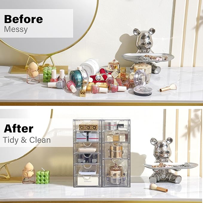 Acrylic Drawer Makeup Organizer with 10 Drawers