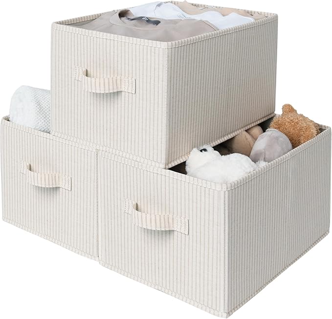 Foldable Shelf Organizer Bins, Closet Storage Baskets for Clothes, Large