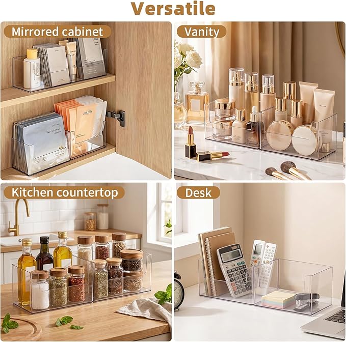 2 Pack Clear Medicine Cabinet Organizer