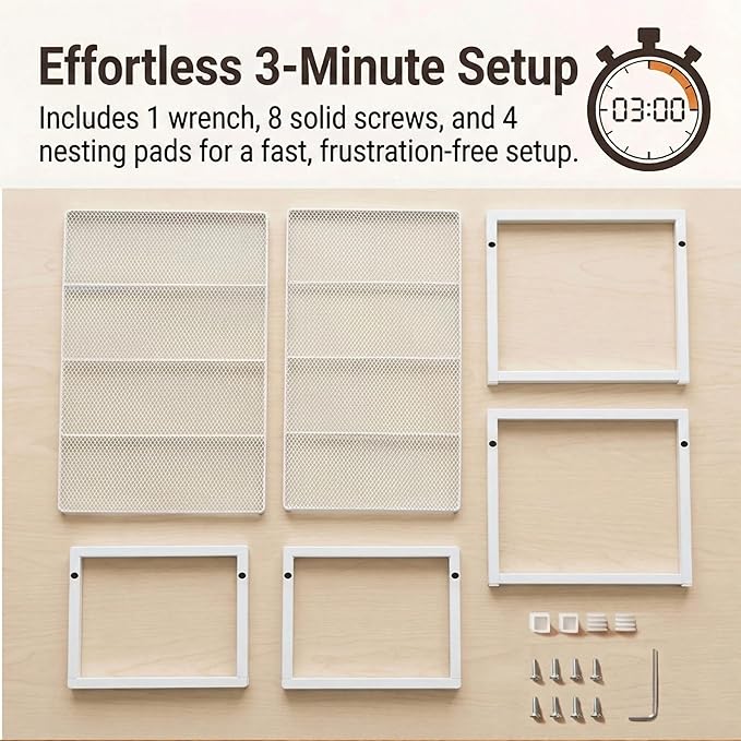 Set of 2 Cabinet Organizers 12.6''W 44 LBS Load Capacity Heavy Duty Kitchen Pantry Shelves Counter Countertop Storage Racks