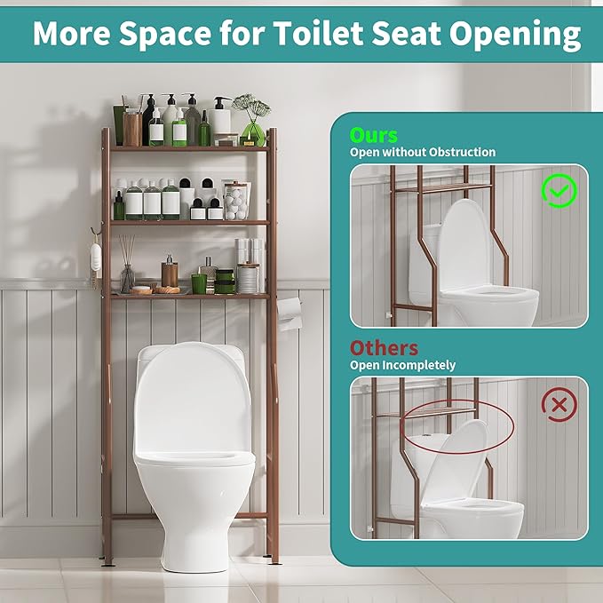 3-Tier Over The Toilet Storage Organizer, Bronze