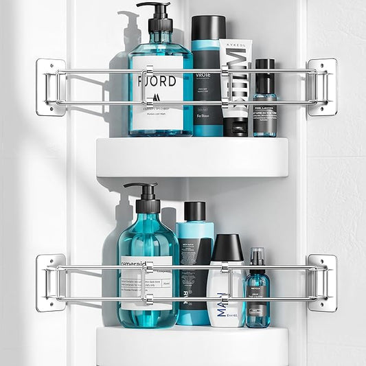 Songsoso 2 Pack RV Shower Corner Storage Bar, Camper Shower Caddy