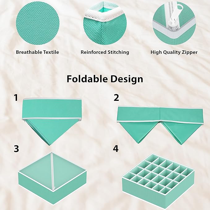 Simple Houseware 4-Pack Drawer Organizer Set, Turquoise