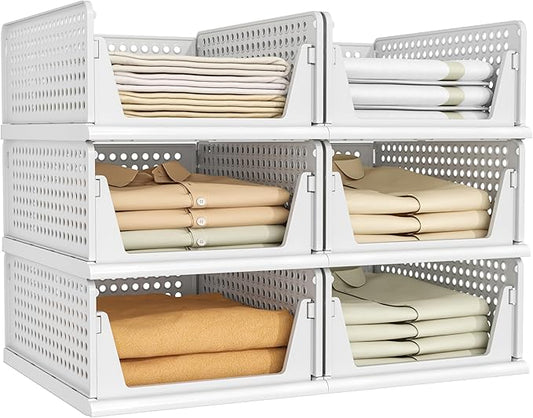 6 Pack Closet Organizers Storage Bins