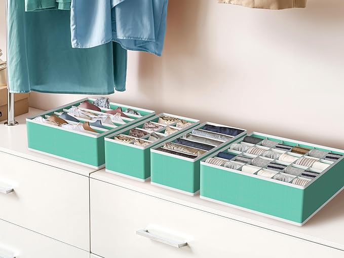 Simple Houseware 4-Pack Drawer Organizer Set, Turquoise