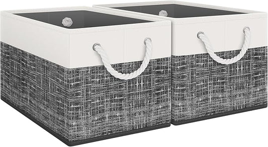 Fab totes Storage Bins 2-Pack, White & Black