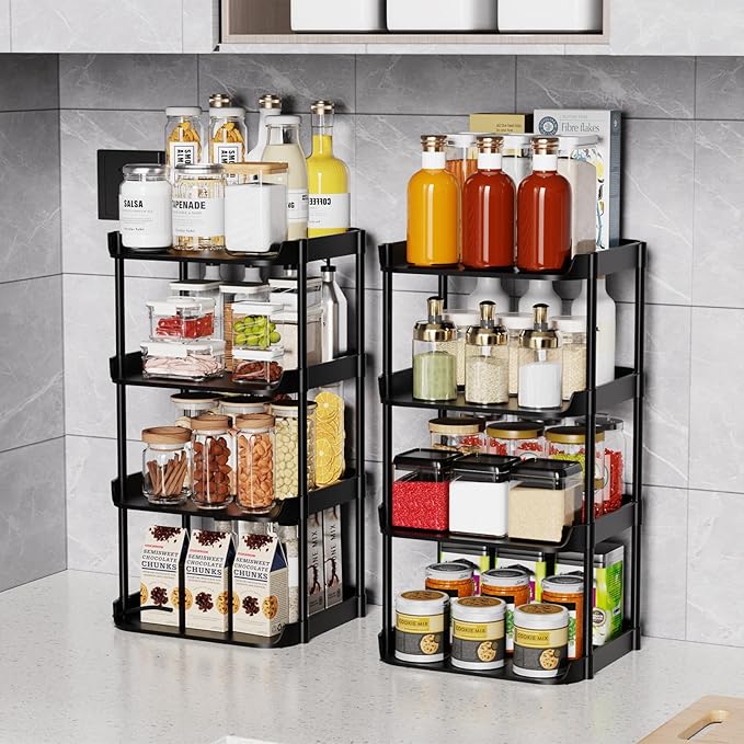 8 Tier Vertical Narrow Shoe Rack, Stackable Tall Skinny Shoerack, Compact Single Shoes Storage Tower for Slim Space, Corner Plastic Shelves, for Hallways, Entryway, Bedrooms Organizer, Black