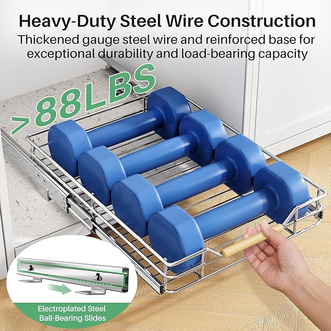 Pull out Cabinet Organizer, 12"W X 21"D