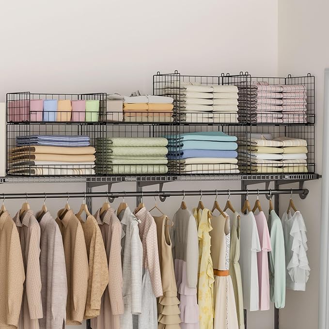 4 Tier Stackable Closet Organizers and Storage Shelves