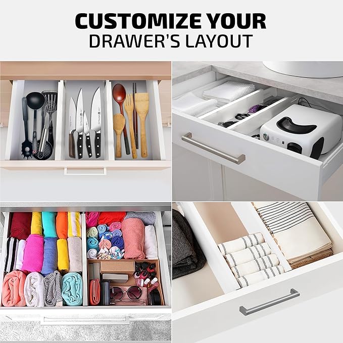 4-Pack Drawer Dividers, 2.6 Inches High