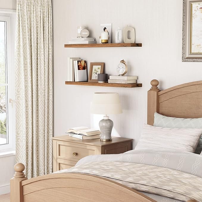 Floating Shelves for Wall, Rustic Brown BF100BJP201G2