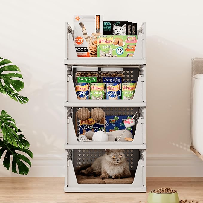Grey 6 Pack Closet Organizers Storage Bins