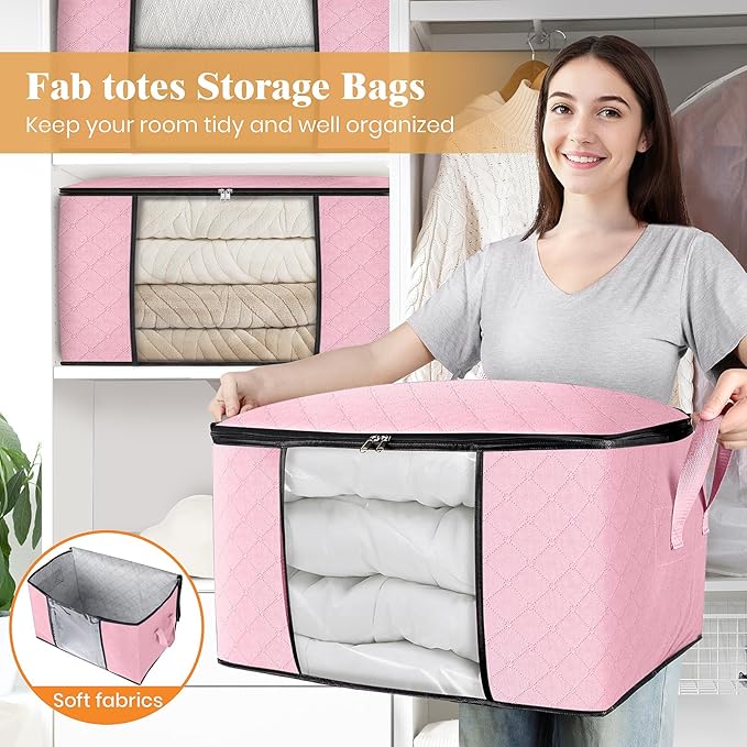 Fab totes 6 Pack Clothes Storage, Pink