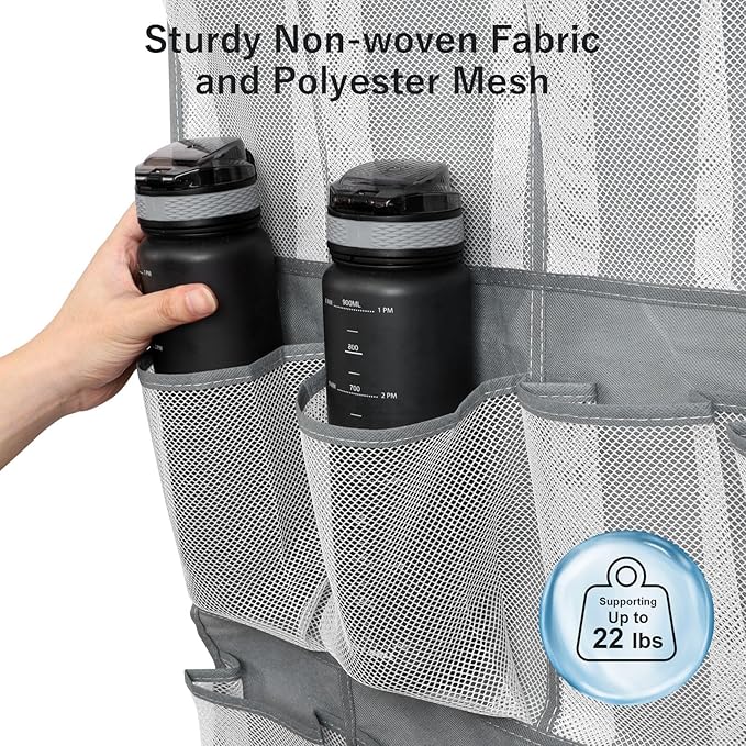 F-color 16-Pocket Hanging Organizer - Over the Door Shoe Organizer, Cruise Essentials for Cabin & RV, Breathable Mesh Storage Pockets, Space Saving Hanging Storage Holder with 4 Sturdy Metal Hooks