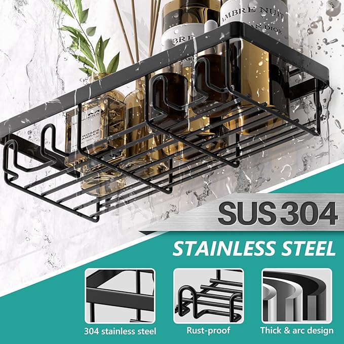 Shower Caddy, 3 Pack Organizer, Adhesive No Drilling Traceless Shelves