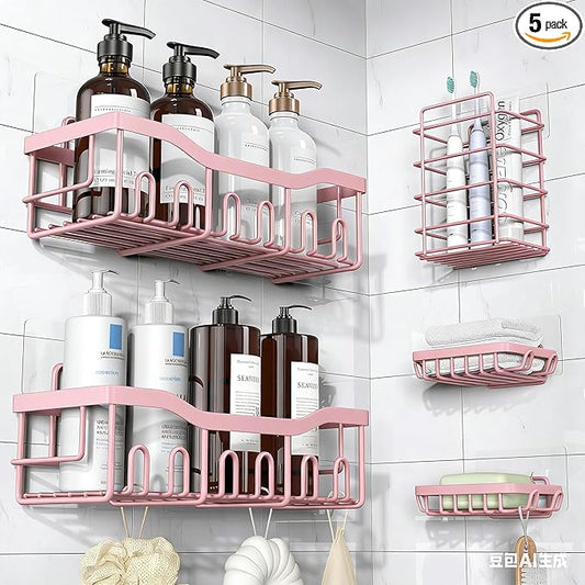 5-Pack Rustproof Stainless Steel Shower Caddy