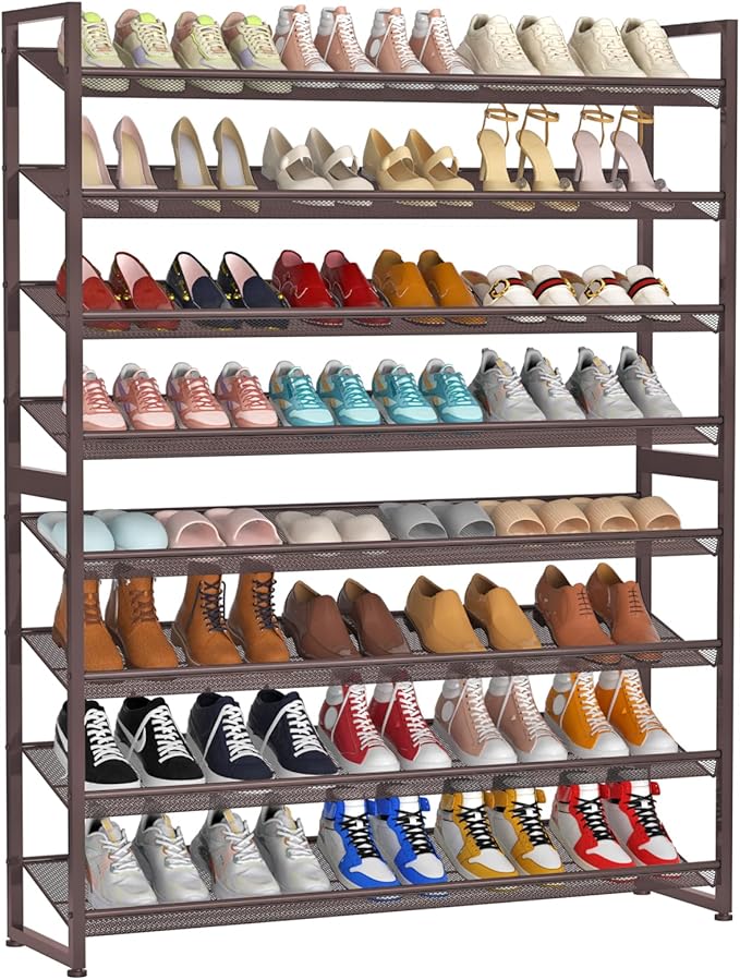 Large Shoe Rack 8 Tier Shoe Organizer, Bronze