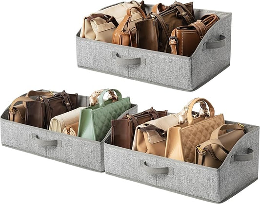 SAYS Purse Organizer for Closet, Trapezoid Storage Bins, Closet Shelf Organizer