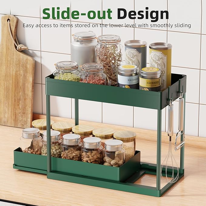 Simple Trending Under Sink Organizer 2 Pack, Green