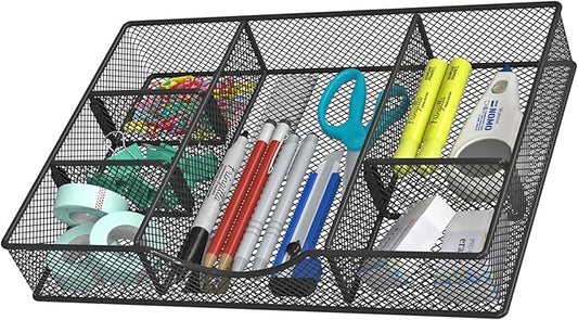Desk Drawer Organizer Tray, Metal Mesh Drawer Organizers Office, 1 Pack