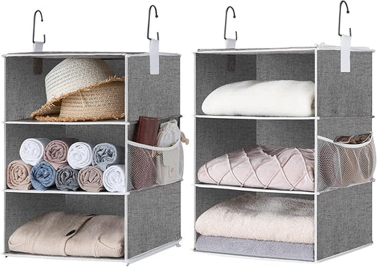 6-Shelf Jumbo Closet Organizers, 13" D x 15" W x 48 ¼"H，Gray