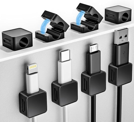 8 Pack Magnetic Cord Organizer Holder, Adjustable Cable Clips