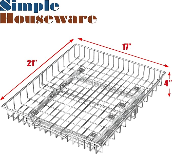 Simple Houseware Under Cabinet Pull Out Sliding Shelf Drawer Organizer, 21" D x 17" W