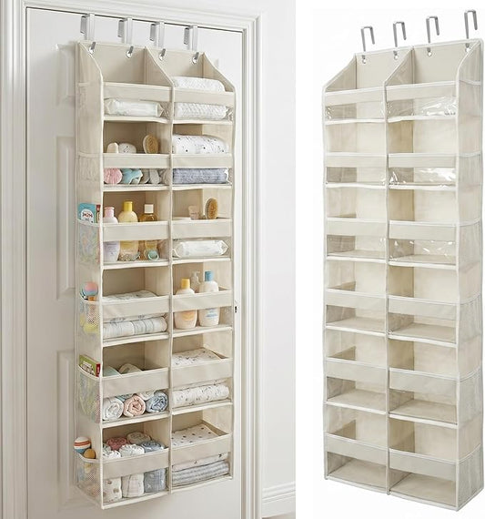 THEORY UPGRADED 6 Tiers Over The Door Organizer Hanging, Ivory, XL