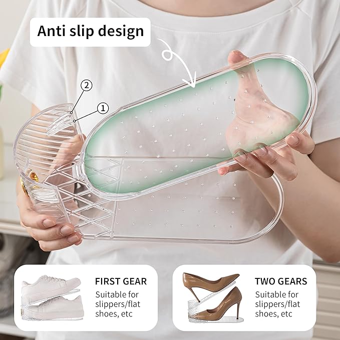 Shoe Slot Organizer 10 Pack, Clear, 10 Pack