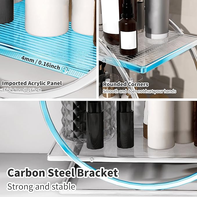 Perfume Organizer for Bedroom Dresser- Sliver Makeup Organizers for Vanity