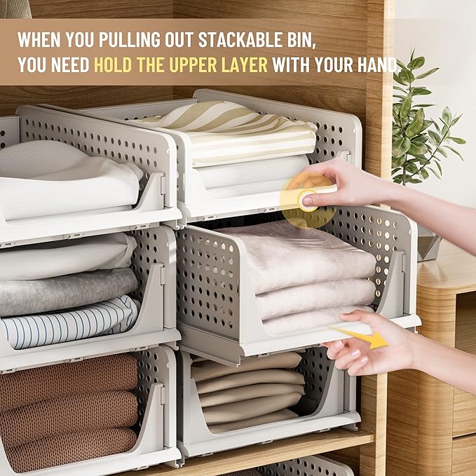 6 Pack Closet Organizers Storage Bins