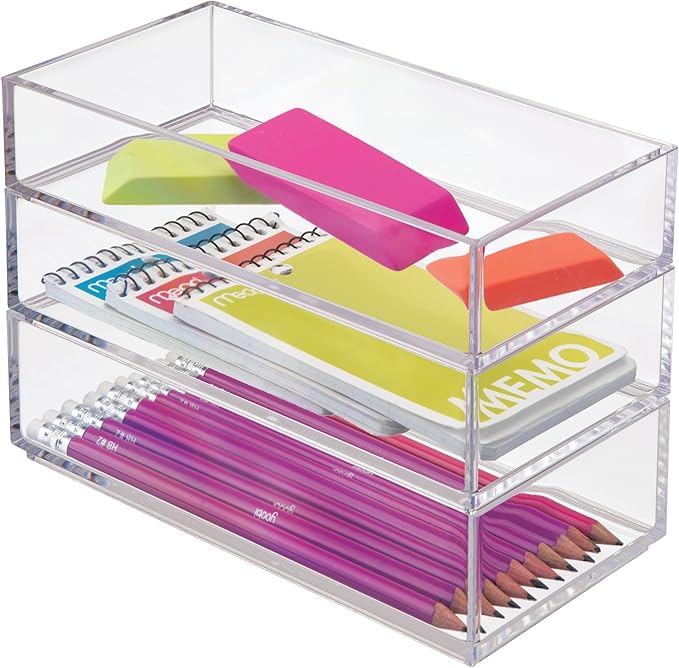 Clarity Plastic Drawer Organizer for Vanity, Countertop, Bathroom