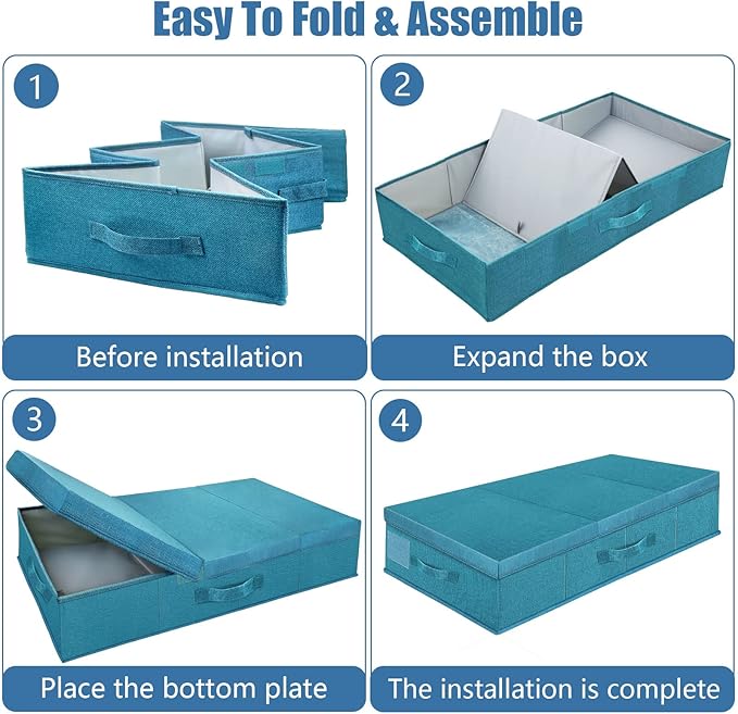 Underbed Storage Containers Bin with Lids (2pcs) Large Under Bed Storage