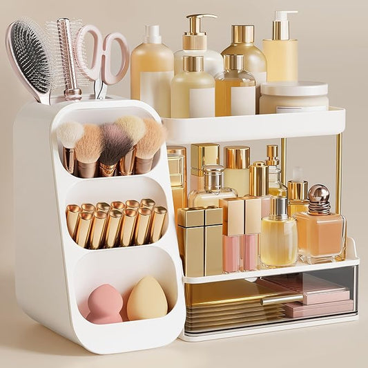 Bathroom Organizers and Storage with Brush Holder for Vanity