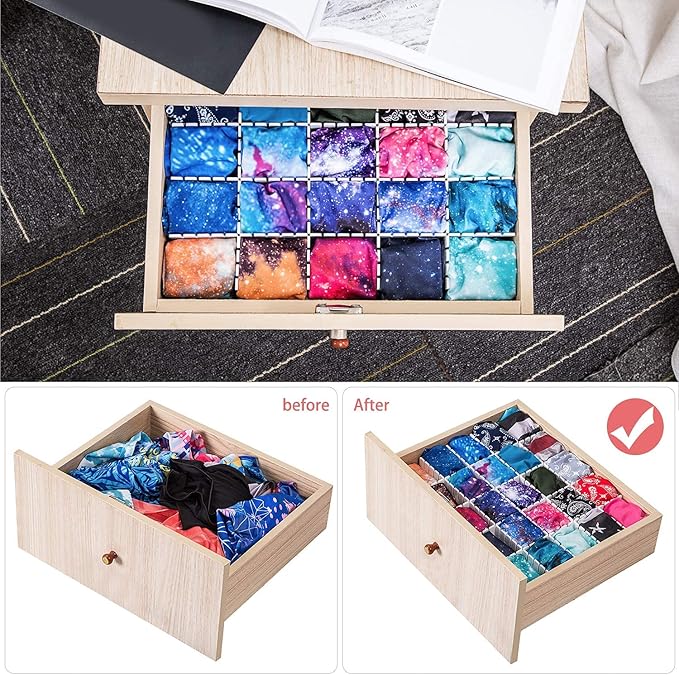 40Pcs Drawer Dividers, Adjustable Drawer Organizer for Socks, Dresser Pink