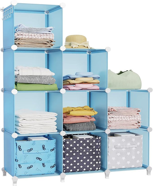 Closet Organizers and Storage, 9 Cube Storage Organizer, Blue