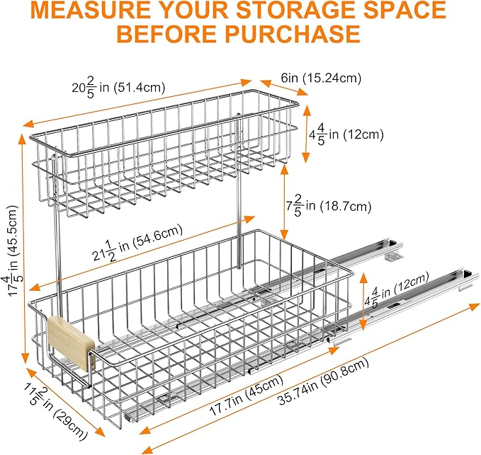 Pull Out Cabinet Organizer, Left