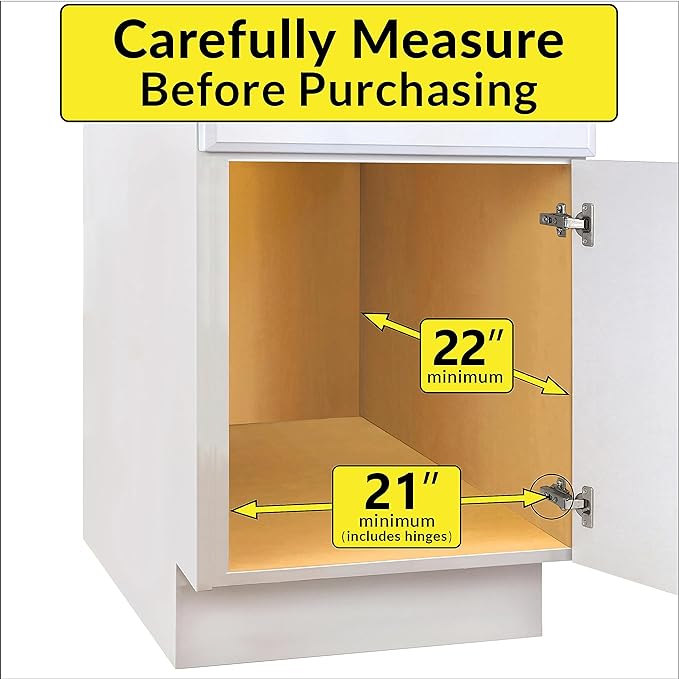 LYNK PROFESSIONAL® Pull Out Cabinet Organizer, 20" x 21" Slide Out Cabinet Organizer Pull Out Drawer – Pull Out Shelves for Kitchen Cabinets – Under Sink Organizers - Lifetime Ltd. Warranty, Chrome