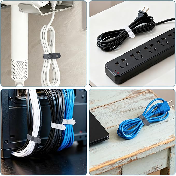 Silicone Cable Ties, Cord Organizer Ties, Cord Ties Reusable